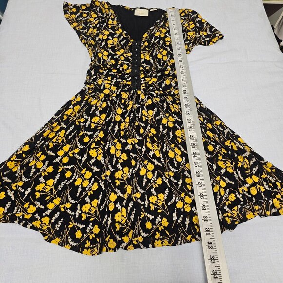 Anthropologie Maeve Breeze Dress Women Size S Black Floral - Picture 9 of 14